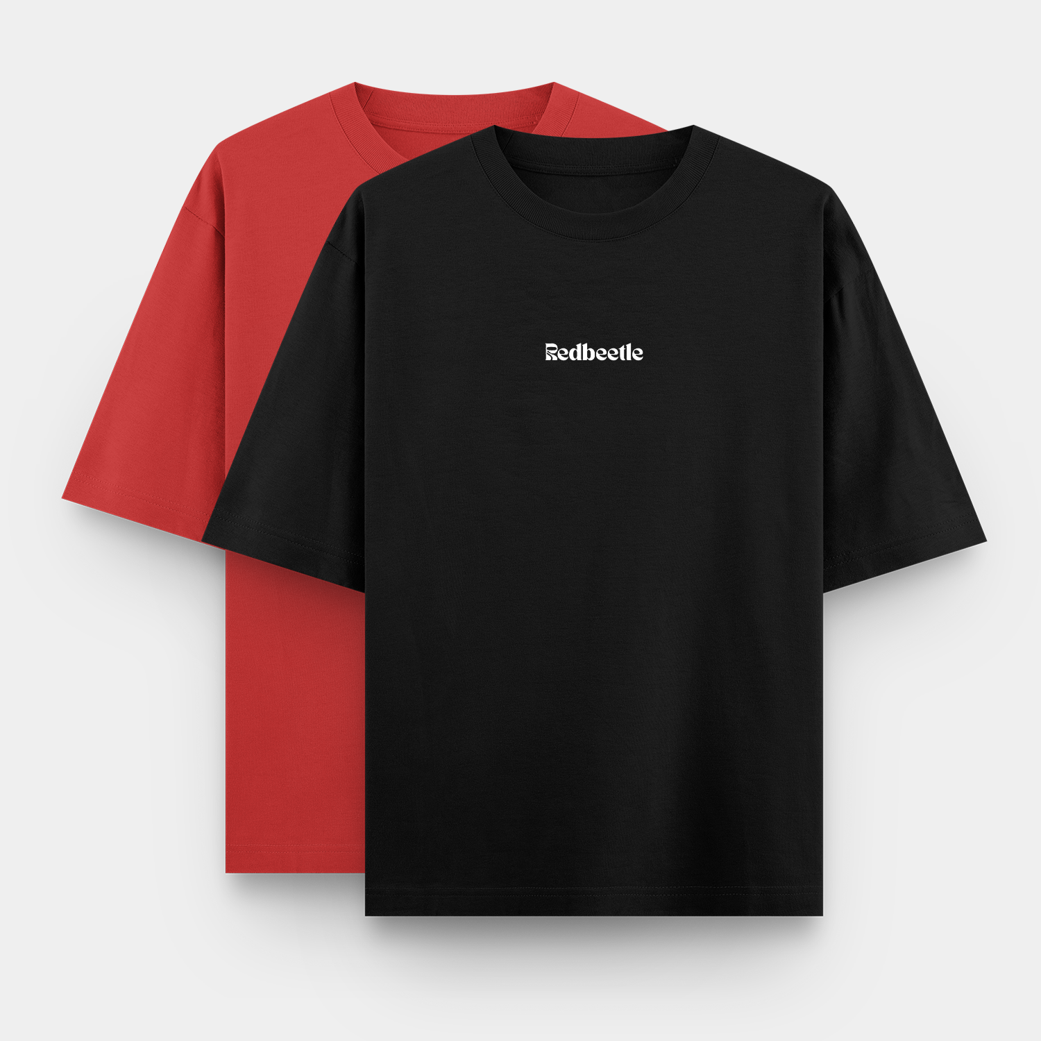 Men’s Oversized Essential Tees – Black & Red (2 Pack)