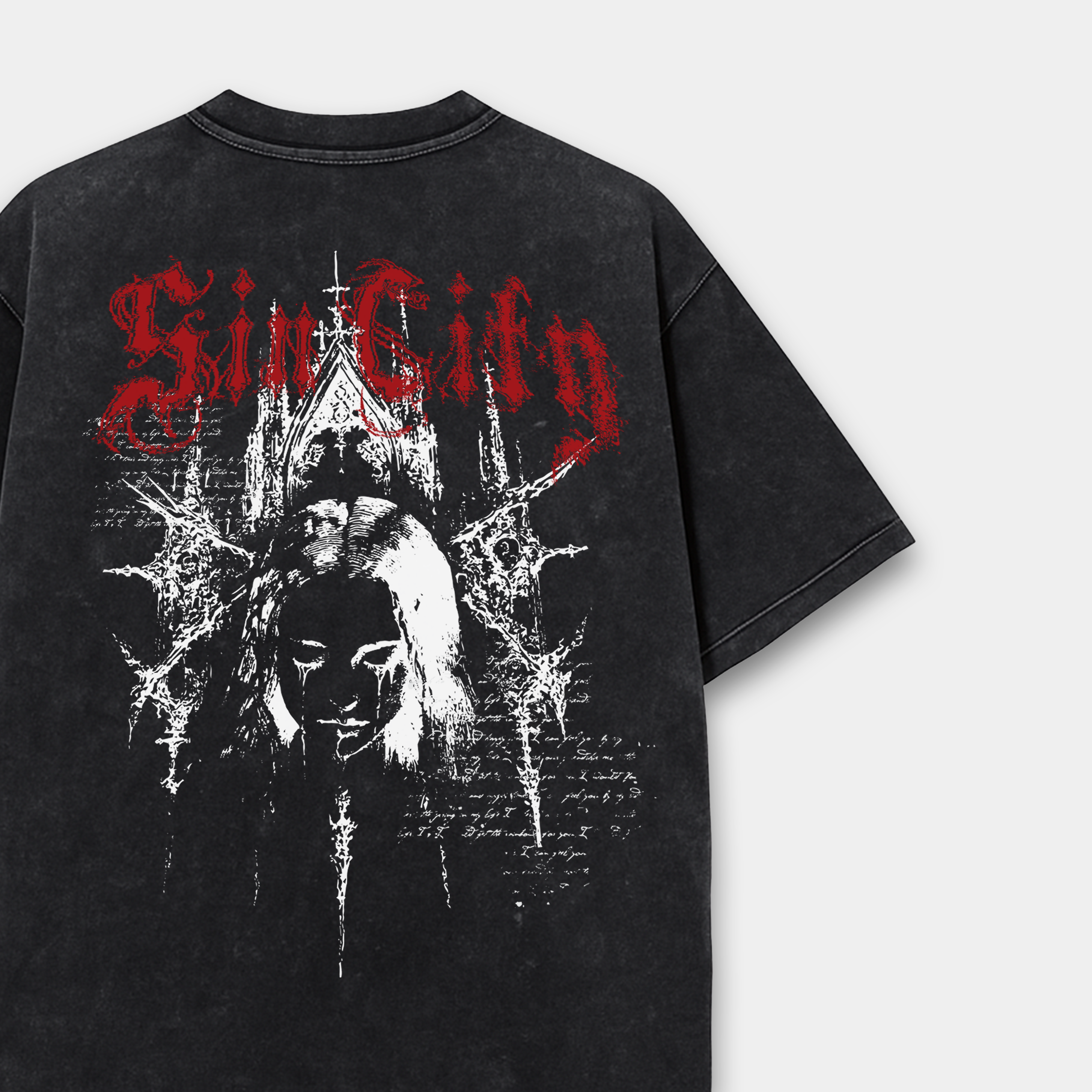 Sin City Acid wash Oversize T-shirt Red Beetle