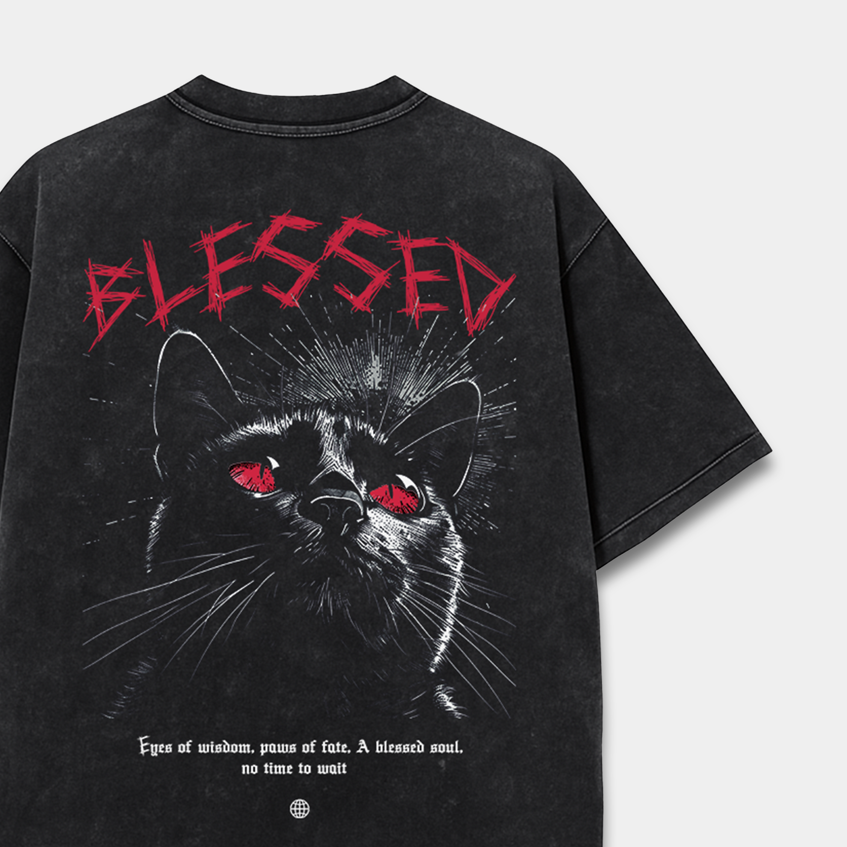 Blessed Acid Wash HeavyWeight Oversized T-Shirt Red Beetle