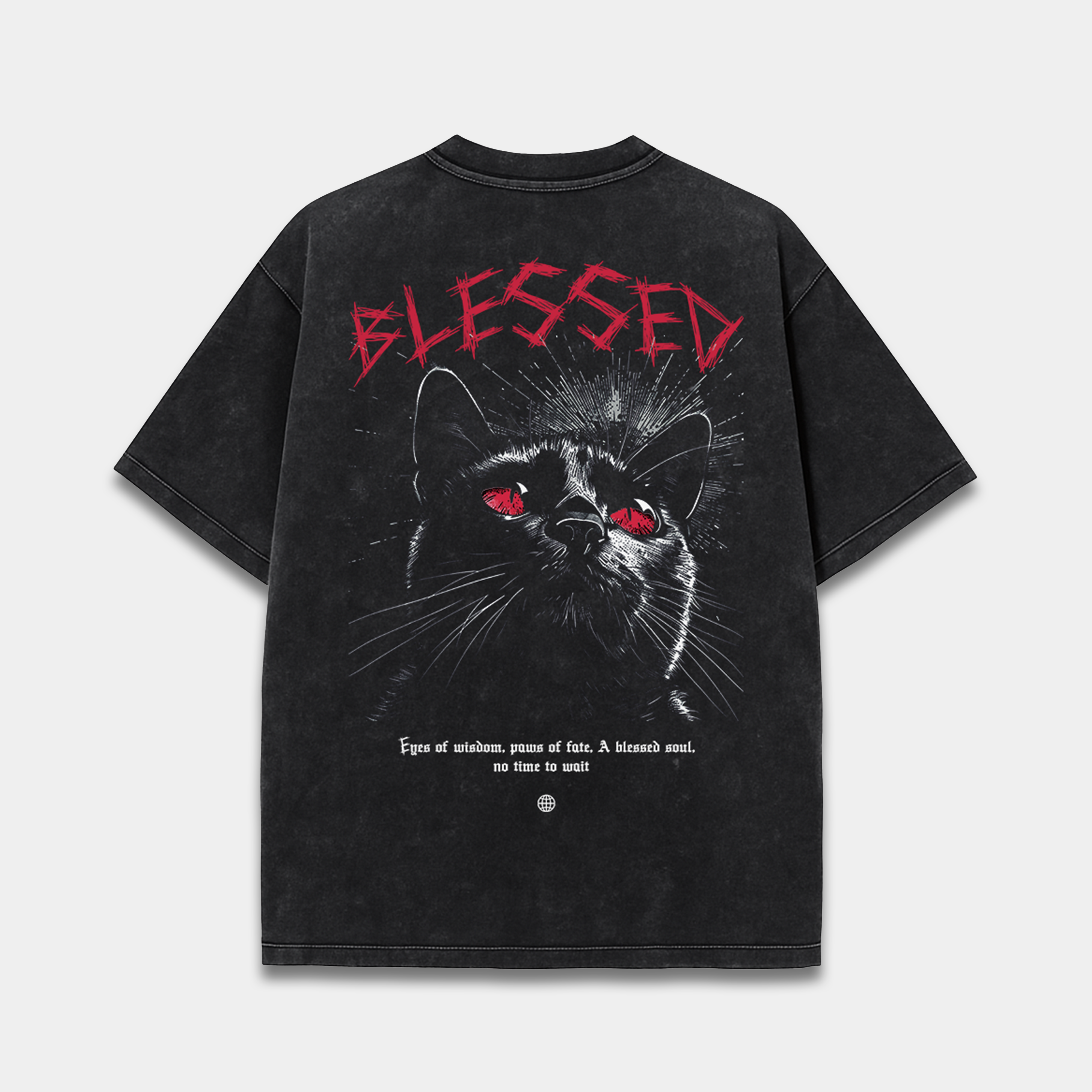 Blessed Acid Wash HeavyWeight Oversized T-Shirt Red Beetle