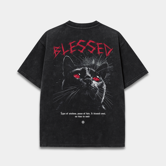 Blessed Acid Wash HeavyWeight Oversized T-Shirt Red Beetle