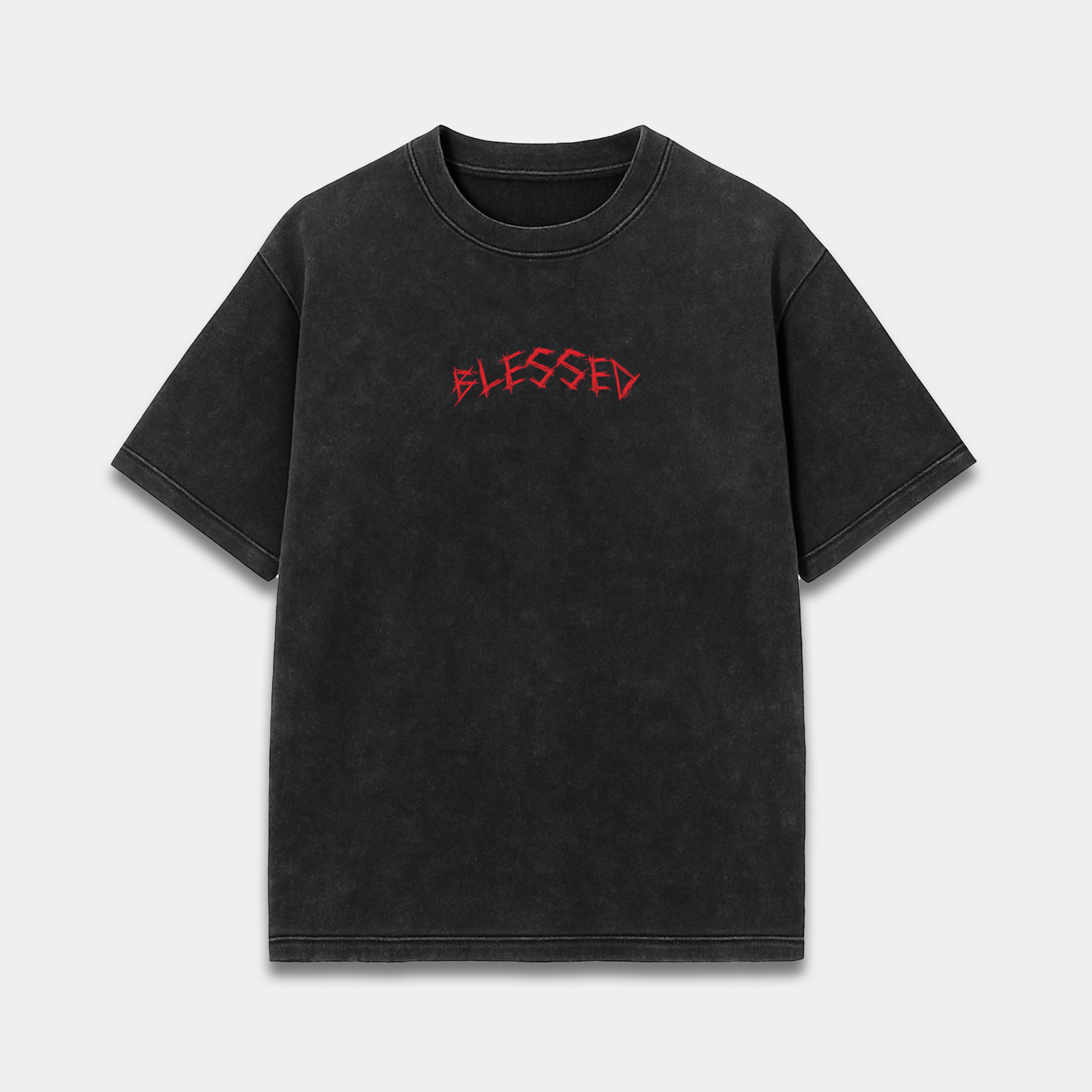 Blessed Acid Wash HeavyWeight Oversized T-Shirt Red Beetle